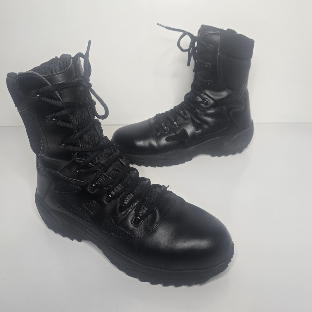 Reebok Rapid Response Mens Stealth Tactical Boot Side Zipper Composite Toe 15M